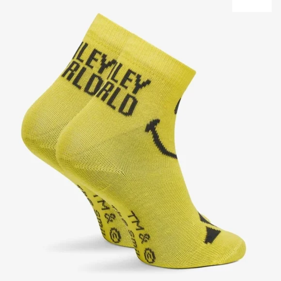 NWT Men's Adidas Smiley World Crew Socks - Yellow and Gray - Picture 7 of 16